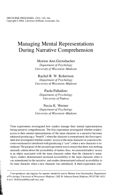 Managing Mental Representations During Narrative Comprehension