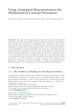 Using Analogical Representations for Mathematical Concept