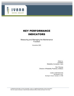 KEY PERFORMANCE INDICATORS - Plant Maintenance Resource