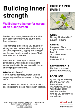 Building inner strength - Alfred Health Carer Services