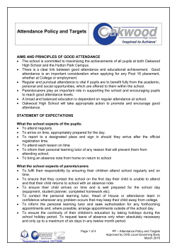 Attendance Policy and Targets