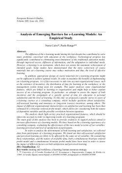 Analysis of Emerging Barriers for e-Learning Models