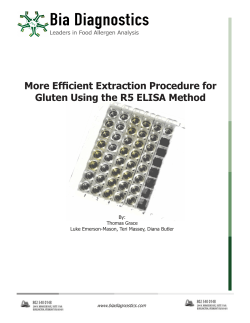 Efficient Extraction Procedure for Gluten Using the