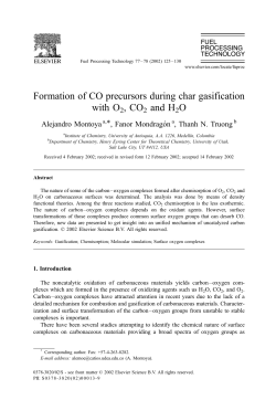 Formation of CO precursors during char gasification with O2, CO2