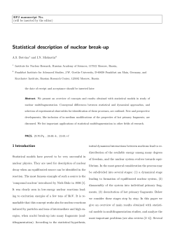 Statistical description of nuclear break-up