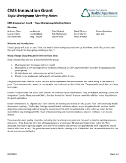 Topic Workgroup Meeting Notes - Tacoma