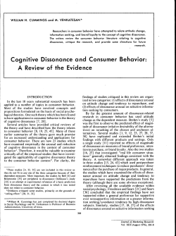 Cognitive Dissonance and Consumer Behavior - AMA