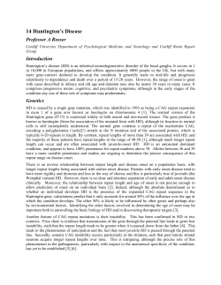 Huntington`s disease - Movement Disorder Society