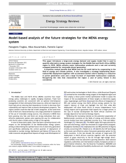 Model-based analysis of the future strategies for the MENA energy