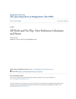 All Work and No Play: New Reference Librarians and Stress