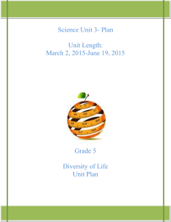 Science Unit 3- Plan Unit Length: March 2, 2015