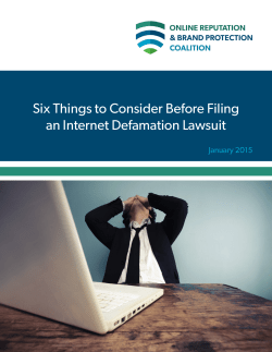 Six Things to Consider Before Filing an Internet Defamation Lawsuit