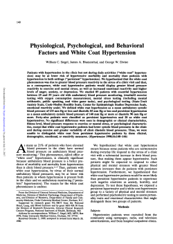 Physiological, Psychological, and Behavioral Factors
