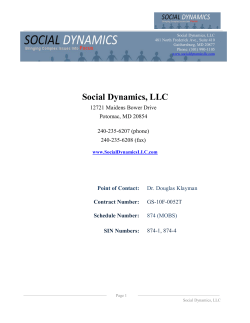 Social Dynamics MOBIS Schedule