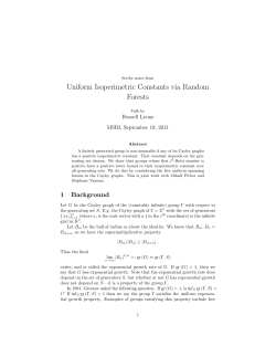 Uniform Isoperimetric Constants via Random Forests