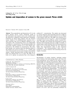 Uptake and depuration of cesium in the green mussel Perna viridis