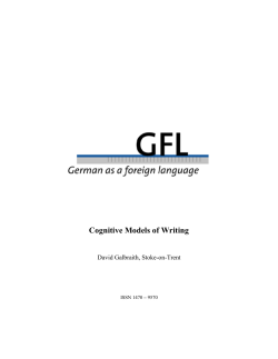 Cognitive Models of Writing