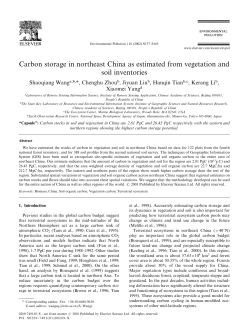 Carbon storage in northeast China as estimated from vegetation and