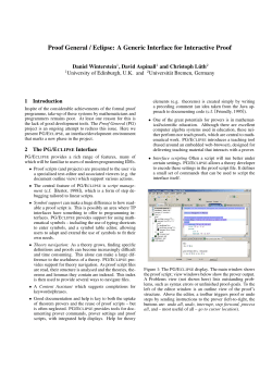 Proof General / Eclipse: A Generic Interface for Interactive Proof