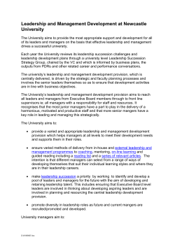 Newcastle University`s Leadership and Management Development