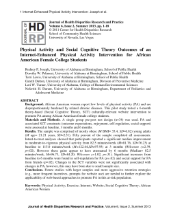 Physical Activity and Social Cognitive Theory Outcomes