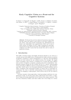 Early Cognitive Vision as a Front-end for Cognitive Systems