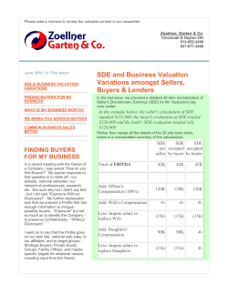SDE and Business Valuation Variations amongst Sellers, Buyers