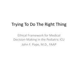 Ethical Framework for Medical Decision
