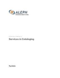 4. Services in Cataloging