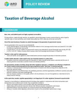 Taxation of Beverage Alcohol - International Alliance for