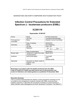 ESBL - Hampshire Hospitals NHS Foundation Trust