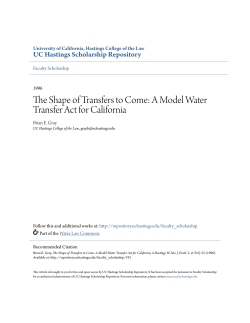 The Shape of Transfers to Come: A Model Water Transfer Act for