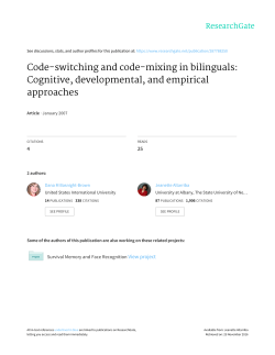 Code-switching and code-mixing in bilinguals: Cognitive