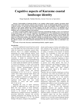 Cognitive aspects of Kurzeme coastal landscape identity