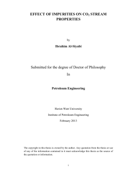 EFFECT OF IMPURITIES ON CO2 STREAM PROPERTIES