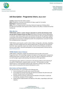 Job Description - Programme Intern, March 2017