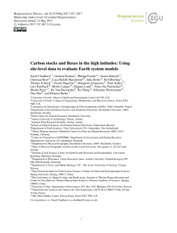 Carbon stocks and fluxes in the high latitudes: Using site