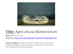 Agricultural Bioterrorism