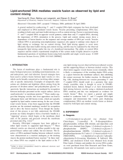 Lipid-anchored DNA mediates vesicle fusion as observed by lipid