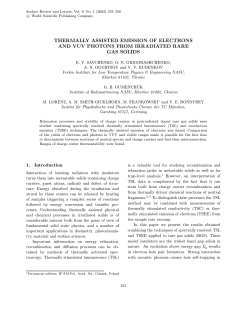 thermally assisted emission of electrons and vuv photons from