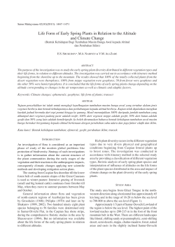 Life Form of Early Spring Plants in Relation to the Altitude and