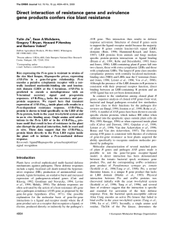 Direct interaction of resistance gene and avirulence gene products