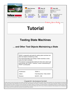 Testing State Machines and Other Test Objects Maintaining a