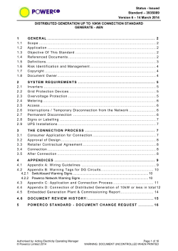 Distributed Generation Up To 10KW Connection Standard
