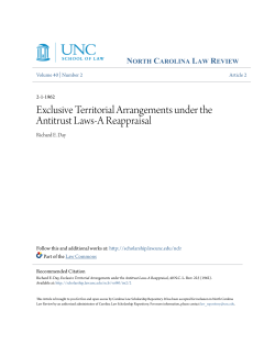 Exclusive Territorial Arrangements under the Antitrust Laws