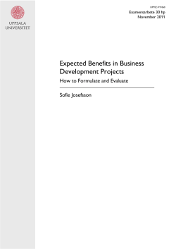 Expected Benefits in Business Development Projects