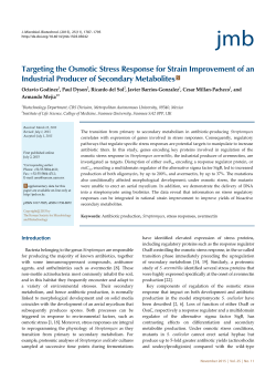 Targeting the Osmotic Stress Response for Strain Improvement of an