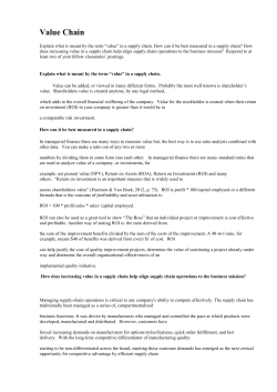 Explain what is meant by the term “value” in a supply chain. How