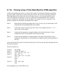 8.1 Ex – Parsing using a Finite State Machine