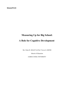 Applying the Rasch model to examine the role cognitive development